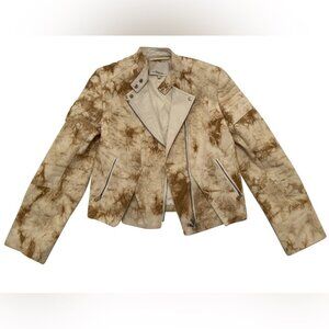 3.1 Phillip Lim Cream Fabric Leather Jacket Stand-Up Collar w matching Shorts 4